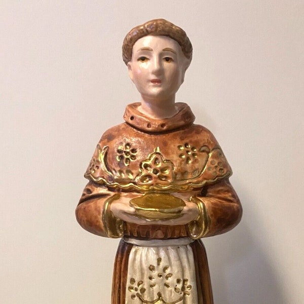 Saint Paschal Baylon 9" hand painted Statue, New from Colombia L028