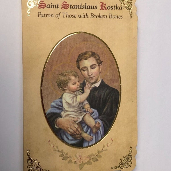 Sint Stanislaus Kostkas Bio, Gebedsmap + Medaille, Nieuw