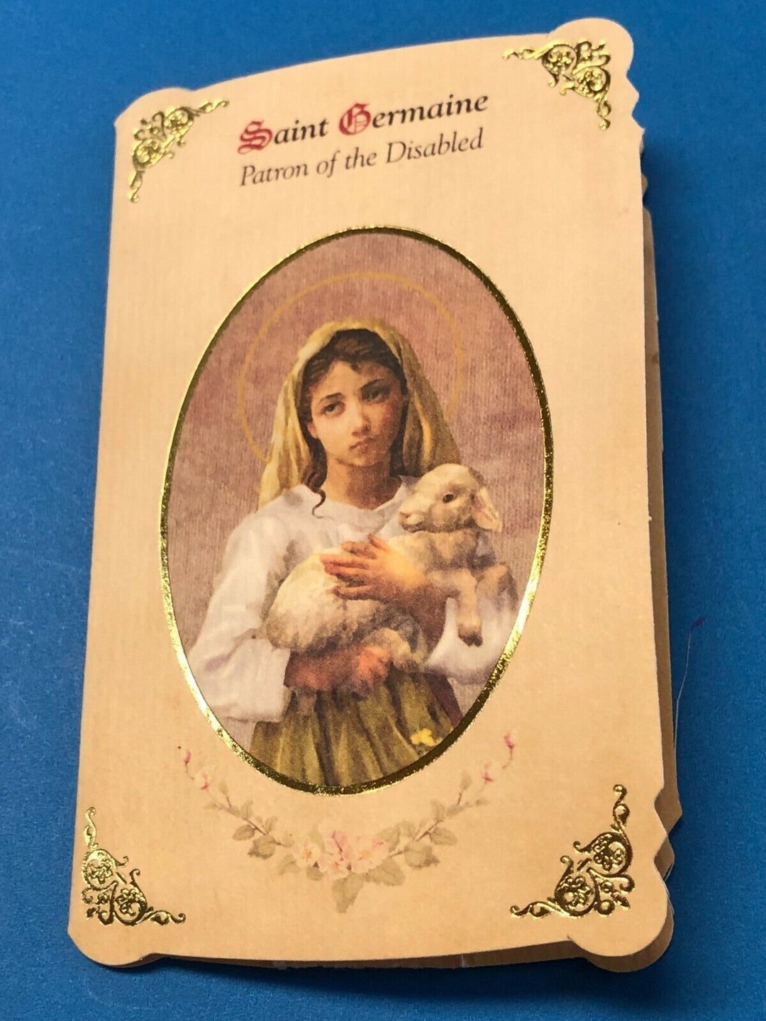 Saint Germaine De Pibrac Novena Prayer Card With Medal, New Etsy