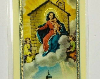 Our Lady of Loreto Laminated Prayer Card, From Italy, New