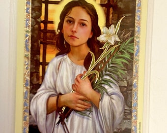 Saint Philomena Laminated Novena Prayer Card, New