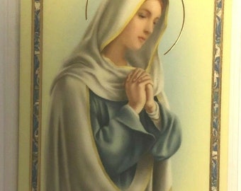 A Nurse's Prayer Card, Laminated with Image of Our Lady in Prayer, new