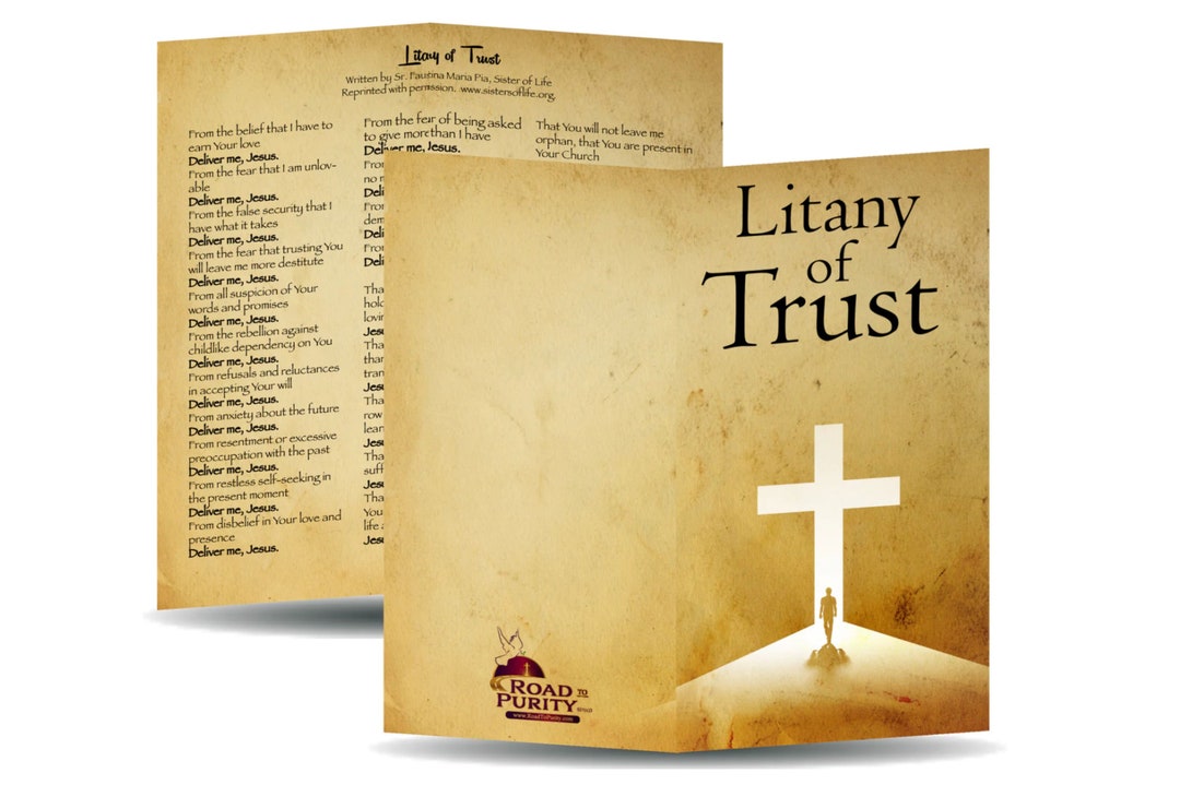 Litany of Trust Folded Prayer Card - Etsy
