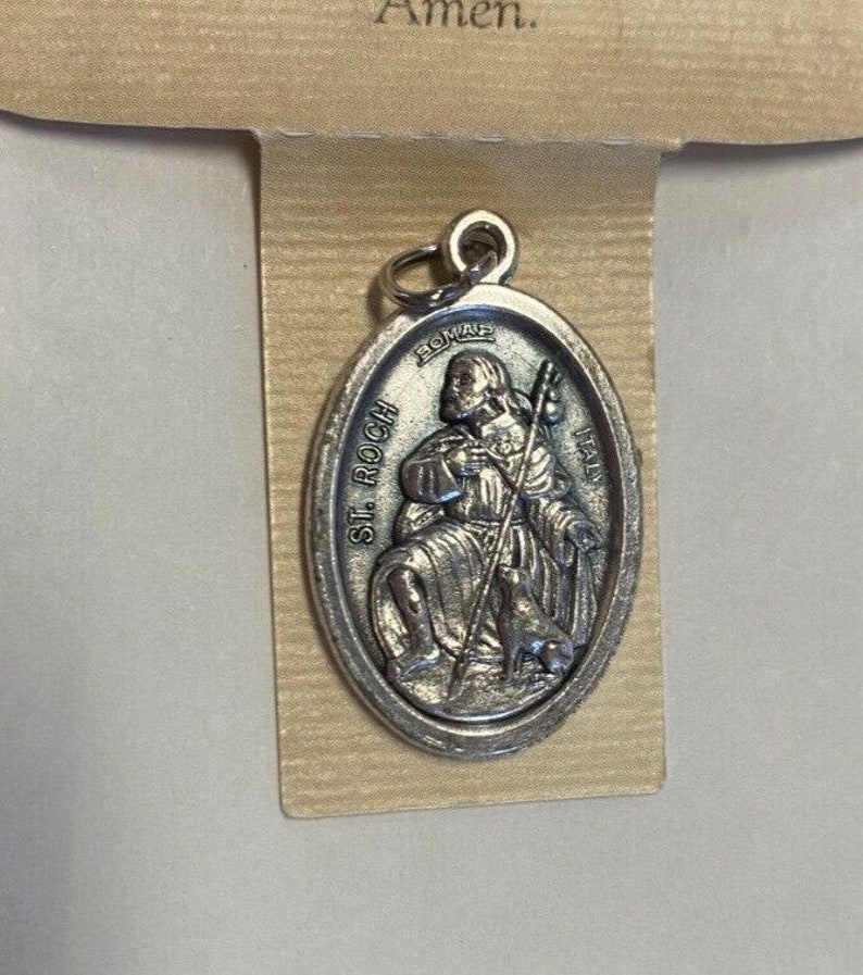 Saint Roch Patron of Plagues Prayer Card Medal New Etsy