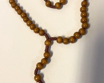 San Damiano Wood Bead Rosary, New