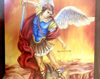 Poster di San Michele Arcangelo 16 x 20 pollici, nuovo.