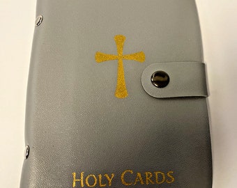 Holy Card Holder 5.25"Gray Booklet, New