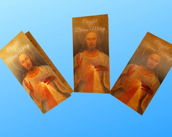 3 Pack Chaplet of Divine Mercy Bifold Prayer Card