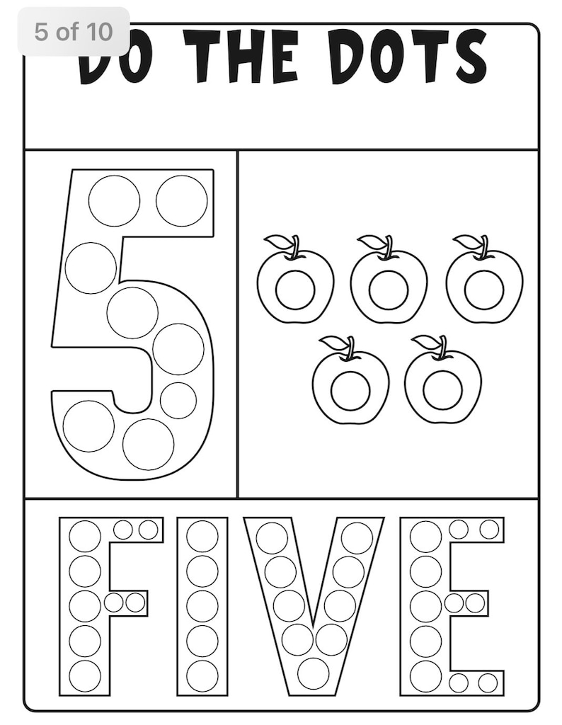 Dot Marker Number Activity Pages Etsy Dot Marker Number Activity Pages Etsy