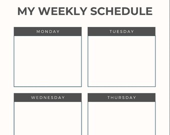 Basic Weekly Planner - Etsy