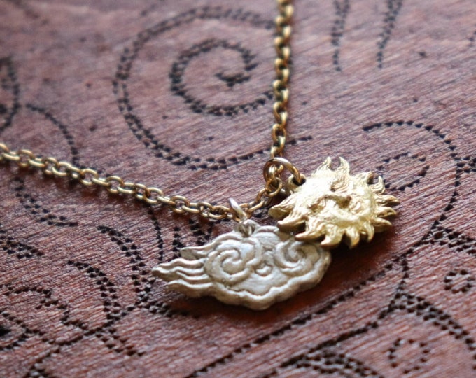 Persian Sun and Cloud Double Pendant, Ciondolo Doppio Sole e Nuvola