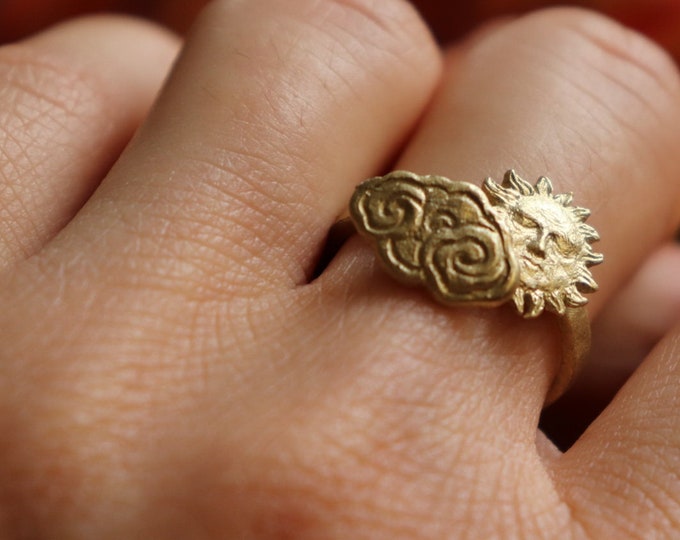 Fluffy Cloud and Sun Ring - Anello Nuvola e Sole