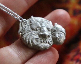 Div of Sloth Pendant, Persian Mythology Demon Necklace