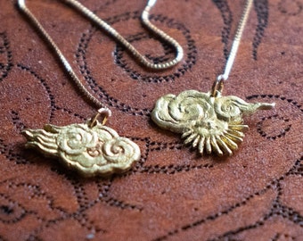 Cloud and Sun Threader Earrings, Orecchini Nuvola e Nuvola-Sole