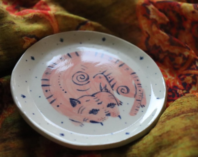Persian Tiger Small Plate - Piattino di Ceramica con tigre persiana