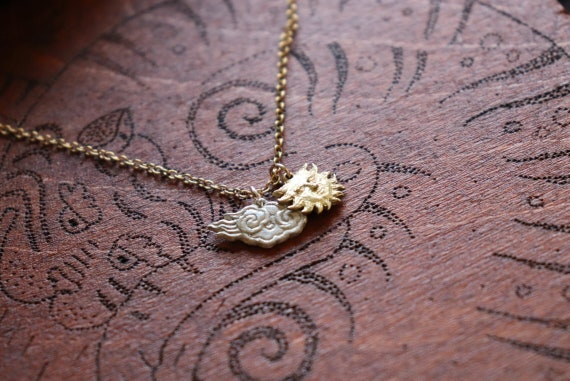 Persian Sun and Cloud Double Pendant, Ciondolo Doppio Sole e Nuvola