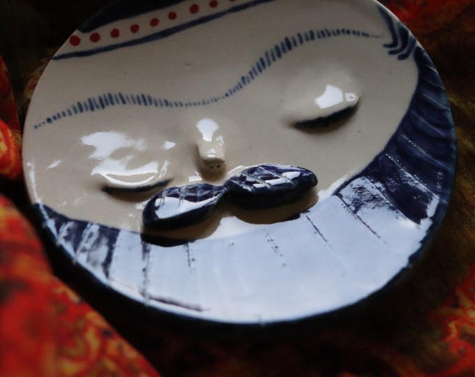 Persian Bearded Man Small Plate - Piattino di Ceramica con Viso Barbuto