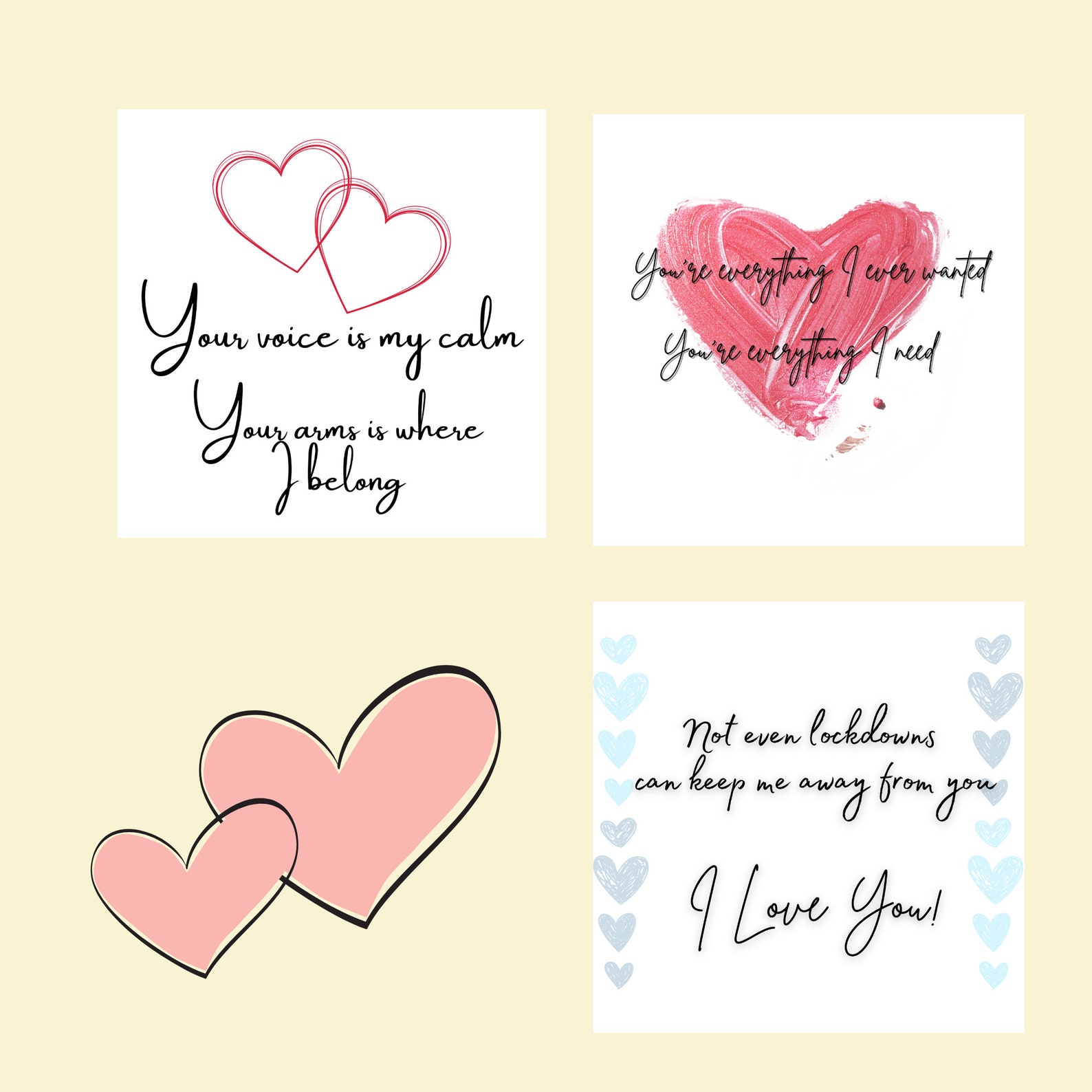 Set of 8 Long Distance Love Notes Printable Instant Download | Etsy