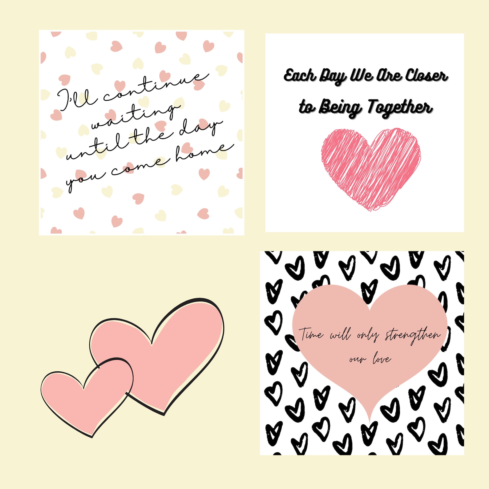 Set of 8 Long Distance Love Notes Printable Instant Download | Etsy