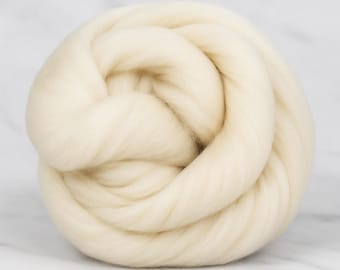 Revolution Fibers | 100% Natural Rambouillet Wool Top (Approx 0.5 lb / 8 oz) – Spinning Wool Roving Top, Premium Core Wool