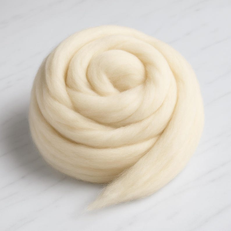 Revolution Fibers | 100% Natural Wool Roving (Approx 1 lb / 16oz) – Corriedale Spinning Wool Top, Premium Core Wool for Felting & Spinning zdjęcie 7