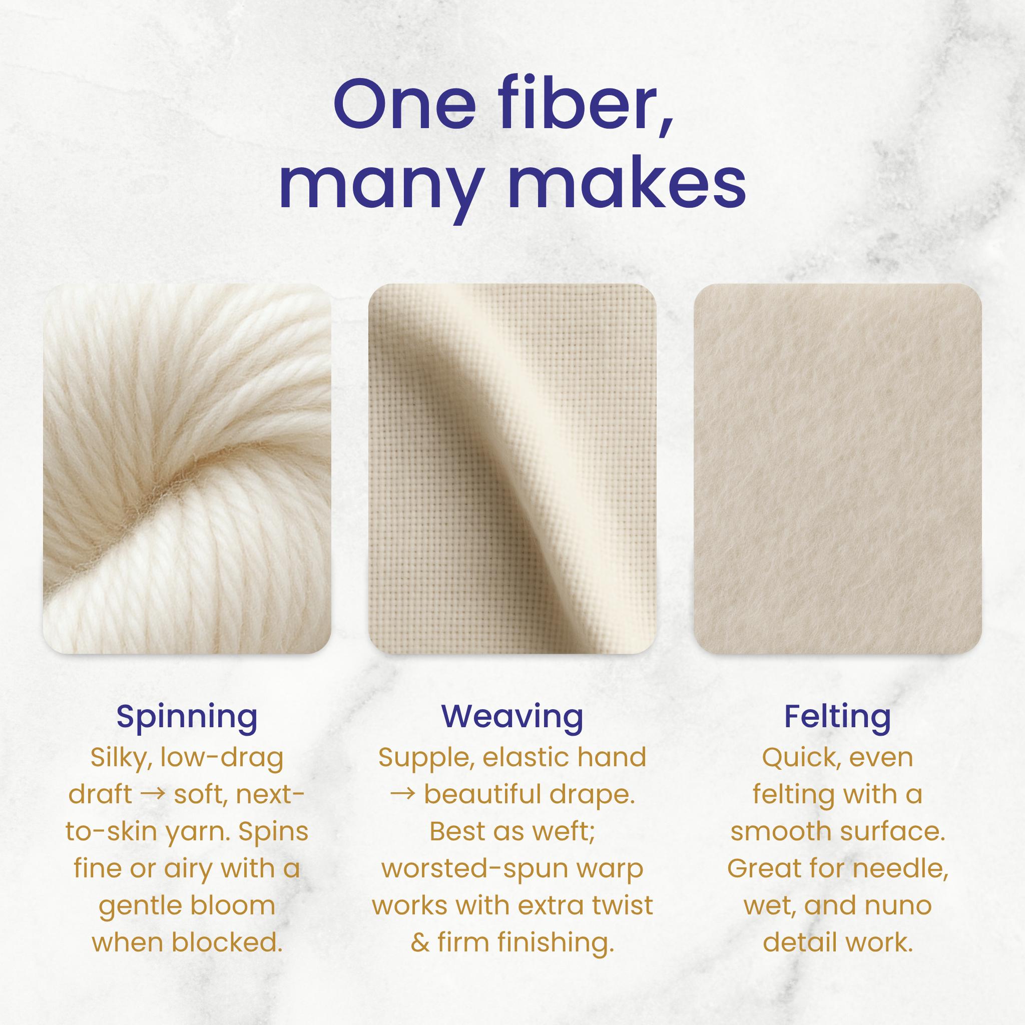 Revolution Fibers (1 Lb / 16oz) Merino Wool Roving Yarn - 100% Natural ...