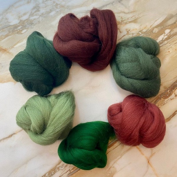Revolution Fibers Shetland Collection | Forest Plum Bundle of Dyed Wool Tops | 150 Grams, 29 Micron