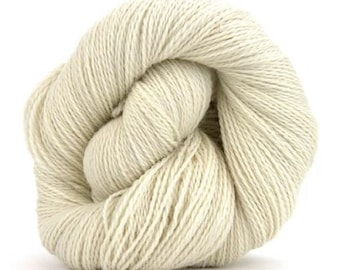 1 Skein Undyed White Organic Merino Sock Weight Yarn Hank | 100 Grams, Approx 350 Yards