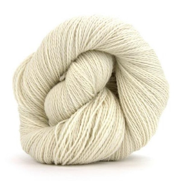 1 Skein Undyed White Organic Merino Sock Weight Yarn Hank | 100 Grams, Approx 350 Yards