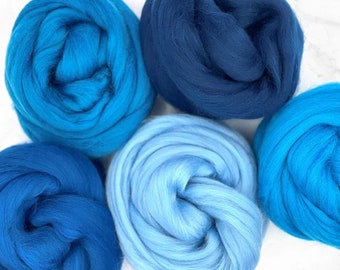Extra Fine Merino Wool Roving 100g/3.5oz Green Teal - Be Creative Craft Supplies Store Knitting Spinning Crafts Weaving Wet Nuno Needle Felting 