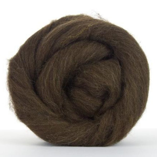 Revolution Fibers Brown Corriedale Wool Roving 1 lb (16 Ounces) for Spinning & Felting | Soft 100% Natural Undyed Wool Yarn Bulk, Core Wool