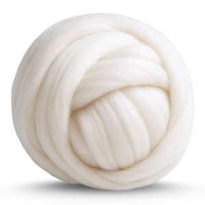 Revolution Fibers (1 lb / 16oz) Merino Wool Roving Yarn - 100% Natural Undyed Soft Wool Roving Perfect for Spinning, Felting & Weaving