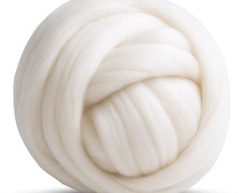 Revolution Fibers (1 lb / 16oz) Merino Wool Roving Yarn - 100% Natural Undyed Soft Wool Roving Perfect for Spinning, Felting & Weaving