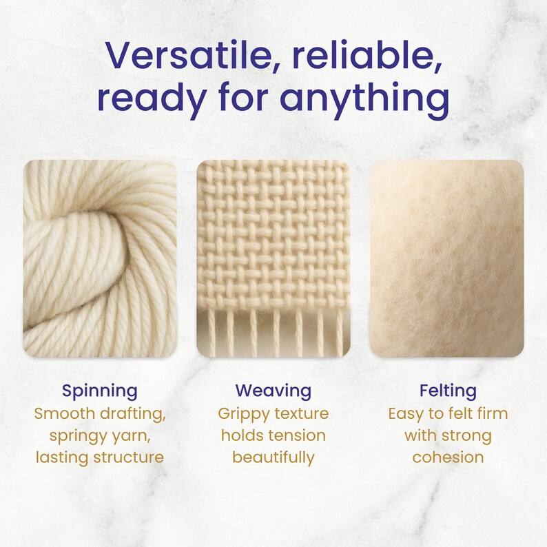 Revolution Fibers | 100% Natural Wool Roving (Approx 1 lb / 16oz) – Corriedale Spinning Wool Top, Premium Core Wool for Felting & Spinning zdjęcie 5