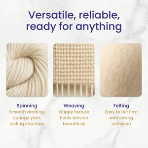 Revolution Fibers | 100% Natural Cheviot Wool Roving (Approx 1 lb / 16oz) – Spinning Wool Roving Top, Premium Core Wool afbeelding 6