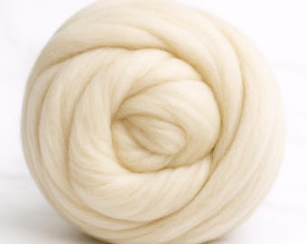 Revolution Fibers | 100% Natural Cheviot Wool Roving (Approx 1 lb / 16oz) – Spinning Wool Roving Top, Premium Core Wool