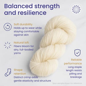 Revolution Fibers | 100% Natural Wool Roving (Approx 1 lb / 16oz) – Corriedale Spinning Wool Top, Premium Core Wool for Felting & Spinning zdjęcie 4