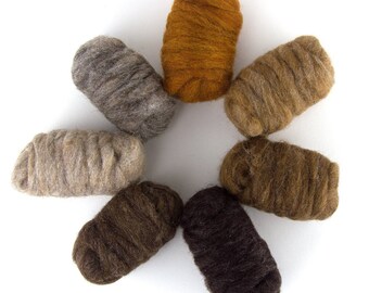 Furry Friends Variety Pack | Carded Corriedale Wool Sliver | 7 Colors