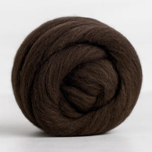 Revolution Fibers Brown Corriedale Wool Roving 1 lb (16 Ounces) for Spinning & Felting | Soft 100% Natural Undyed Wool Yarn Bulk, Core Wool