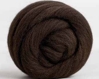Revolution Fibers Brown Corriedale Wool Roving 1 lb (16 Ounces) for Spinning & Felting | Soft 100% Natural Undyed Wool Yarn Bulk, Core Wool