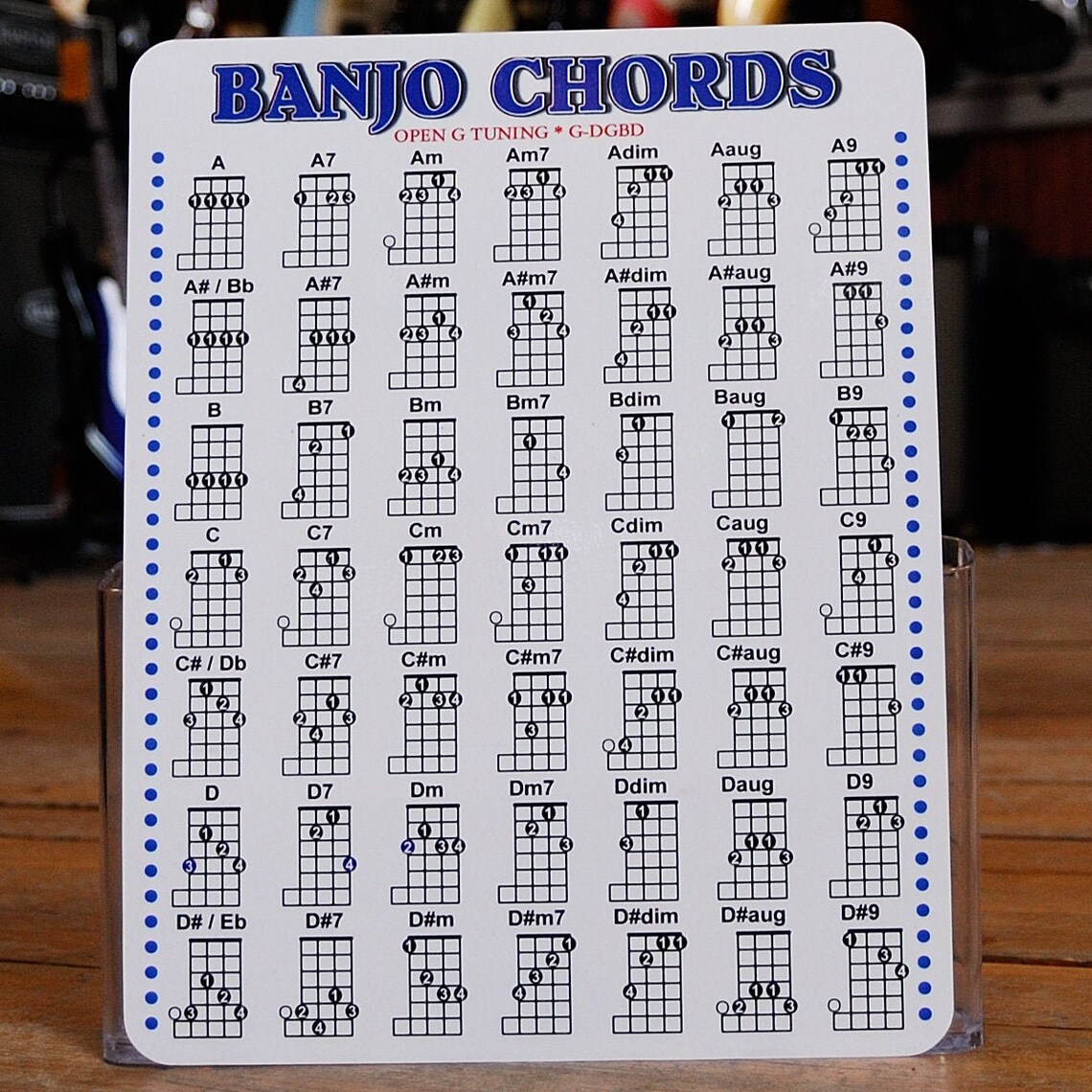 Banjo Chord Chart for Banjo Lesson g D G B D Etsy