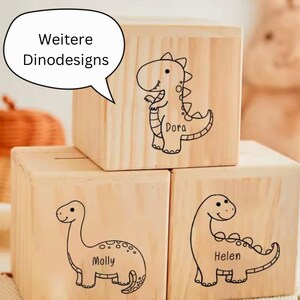 Spardose Spardose Holz Sparschwein Taufe Spardose personalisiert Baby Geburt Geschenke Geburt Junge Mädchen Kind Dino Dinosaurier