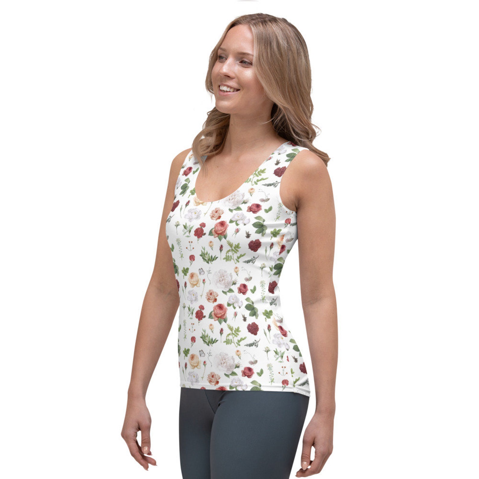 Roses Sublimation Cut & Sew Tank Top Womens Etsy