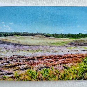 Wenskaart Fritham Summer New Forest Landschap Origineel kunstwerk van Becky Aymes