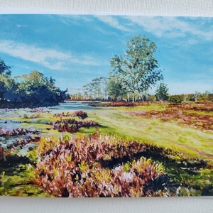 Wenskaart Stoney Cross New Forest Landschap Origineel kunstwerk van Becky Aymes