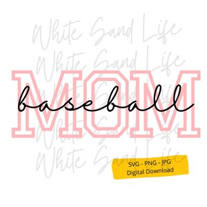 Baseball Mom Svg, Baseball Mom Png, Baseball mama Svg, Svg per camicia, Baseball Cricut Svg File, Cut File per Cricut, Svg File per Cricut