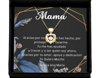 Mama Necklace, Mom Necklace, Gold Mama Necklace, Personalized Spanish Mama Necklace, Customized Christmas Gift for Mom, New Mom Necklace