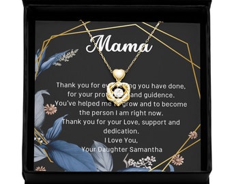 Mama Necklace, Mom Necklace, Gold Mama Necklace, Personalized Mama Necklace, Christmas Gift for Mama, New Mom Necklace, Custom Daughter Name