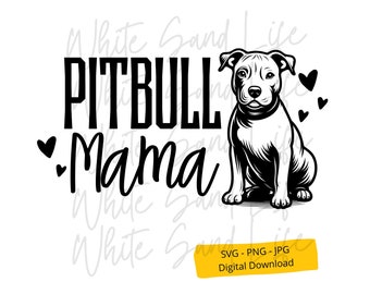 Pitbull Mama Svg, Pitbull Svg, Ornament Svg, American Pitbull Svg, Dog Mom Svg, Cricut Svg File, Hand-drawn Svg Cricut, Svg File for Cricut