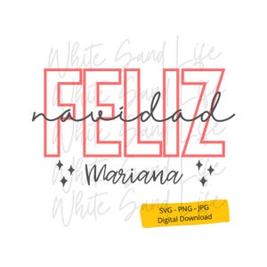 Feliz Navidad personalizado Svg, Monograma de Navidad Svg, Ideas de camisetas navideñas, Navidad de moda para la familia, Archivo Svg personalizable para Cricut